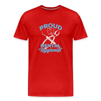 Proud Dental Hygienist Dentist Dental Hygiene - Men's Premium Organic T-Shirt - red - Front - Damien (186cm)