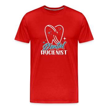 Hygiéniste dentaire Équipe de dentistes en hygiène dentaire - T-shirt bio Premium Homme - rouge - Devant - Damien (186cm)