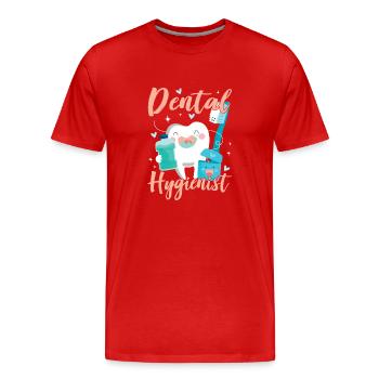Hygiénistes dentaires Hygiène dentaire Équipe dentaire - T-shirt bio Premium Homme - rouge - Devant - Damien (186cm)