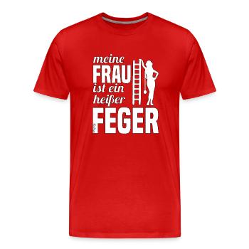 Schornsteinfeger Schornsteinfegerin Partner - Männer Premium Bio T-Shirt - Rot - Vorne - Damien (186cm)