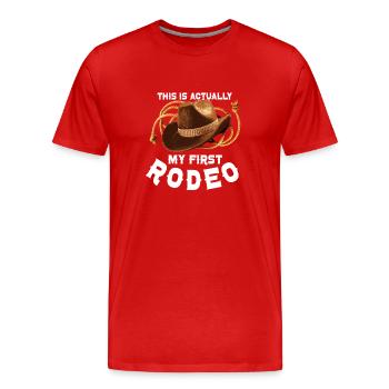 Rodeo Bull Riding Livestock Show Farmer Cattle - T-shirt bio Premium Homme - rouge - Devant - Damien (186cm)