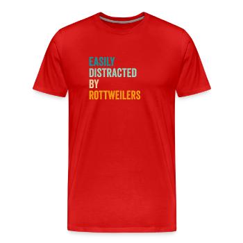 Easily Distracted By Rottweilers - Men's Premium Organic T-Shirt - red - Front - Damien (186cm)