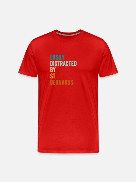Facilement distrait par St Bernards - T-shirt bio Premium Homme - rouge
