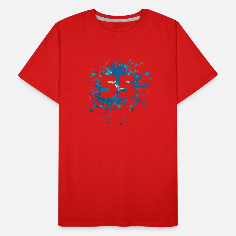 Numéro 55e éclaboussure de couleur T-shirt bio Premium Homme