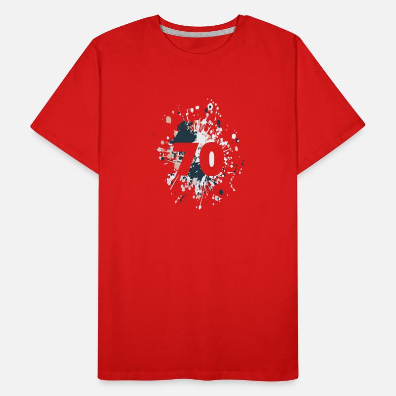 Numéro 70e éclaboussure de couleur T-shirt bio Premium Homme