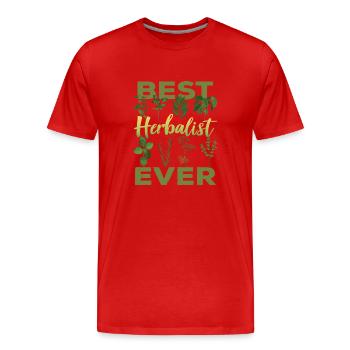 Meilleur spécialiste des herbes Jamais Herbes - T-shirt bio Premium Homme - rouge - Devant - Damien (186cm)