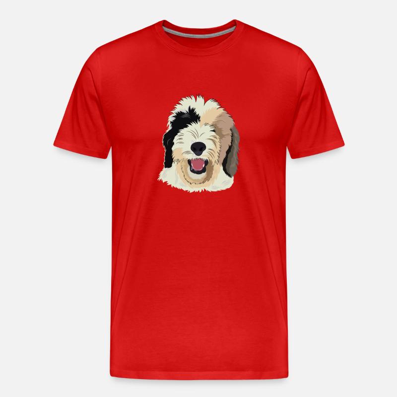 Sheepadoodle Hund Geschenk - Männer Premium Bio T-Shirt - Rot