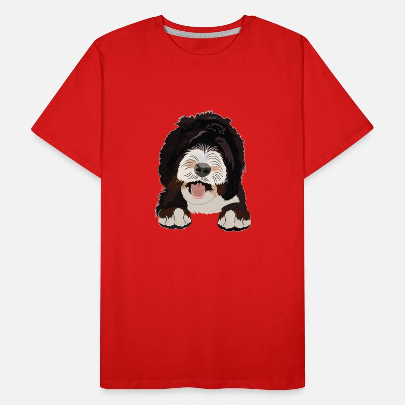 Cadeau de chien Sheepadoodle T-shirt bio Premium Homme