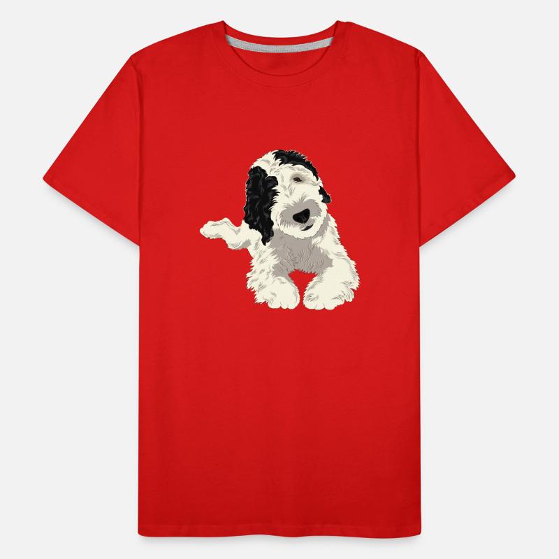 Cadeau de chien Sheepadoodle T-shirt bio Premium Homme