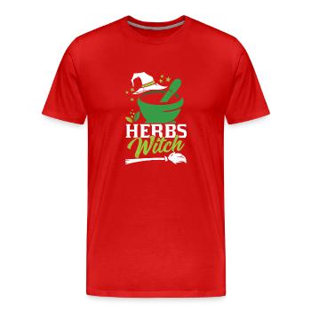 Herbe Sorcière Herbe Jardin Herbe Herbe - T-shirt bio Premium Homme - rouge - Devant - Damien (186cm)