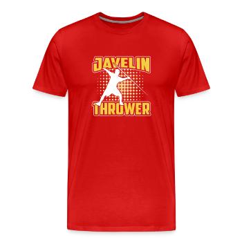 Lanceur de javelot Lancer de javelot Lancer de javelot - T-shirt bio Premium Homme - rouge - Devant - Damien (186cm)