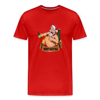 Merry Hick Mas Funny Christmas Outfit - Men's Premium Organic T-Shirt - red - Front - Damien (186cm)