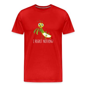 Je ne regrette rien de la mante religieuse insecte drôle - T-shirt bio Premium Homme - rouge - Devant - Damien (186cm)