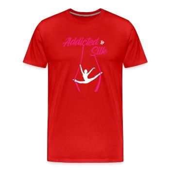 Gagnant de l’air. Soie aérienne - T-shirt bio Premium Homme - rouge - Devant - Damien (186cm)