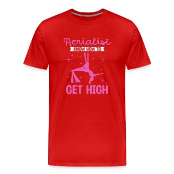Air winner. Air silk - Men's Premium Organic T-Shirt - red - Front - Damien (186cm)