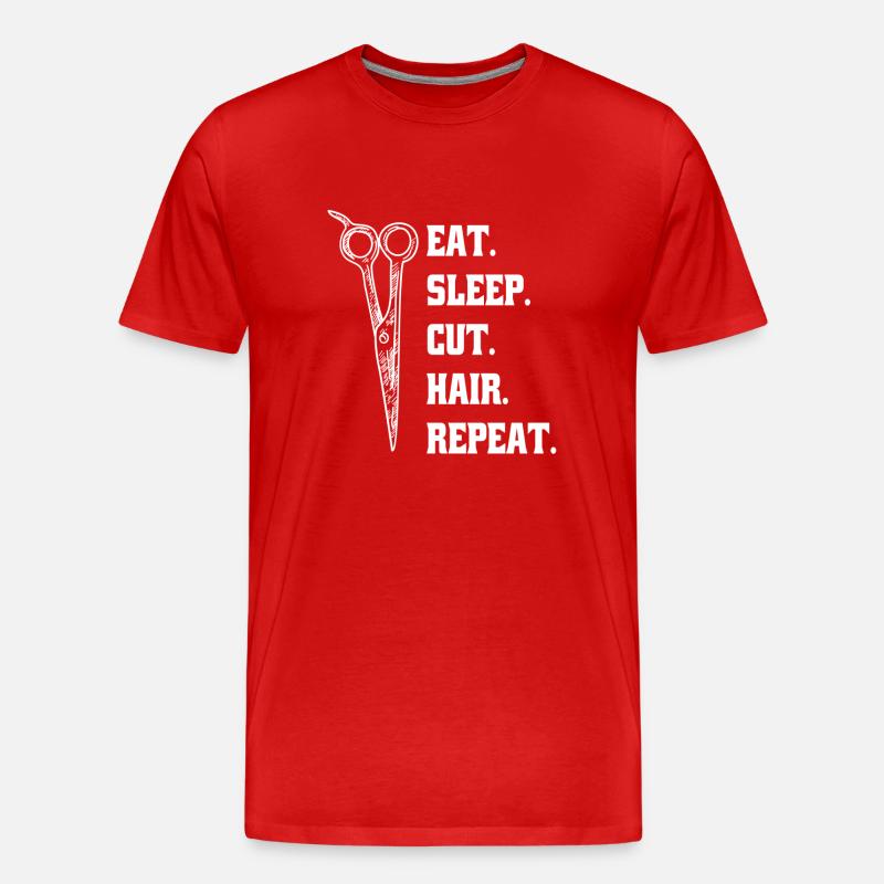 Coiffeur Ciseaux Coiffeur Ciseaux Peigne - T-shirt bio Premium Homme - rouge