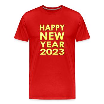 Countdown for 2023 - New Years Eve Party - Men's Premium Organic T-Shirt - red - Front - Damien (186cm)