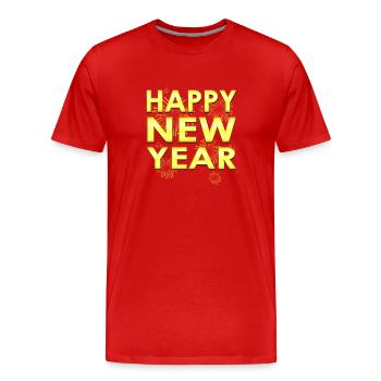 New Years Eve Countdown Celebration - Men's Premium Organic T-Shirt - red - Front - Damien (186cm)