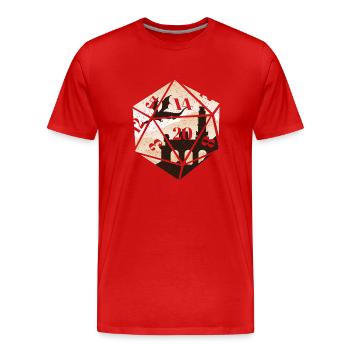 RPG rpg tabletop roleplaying games gamer dice role - Men's Premium Organic T-Shirt - red - Front - Damien (186cm)