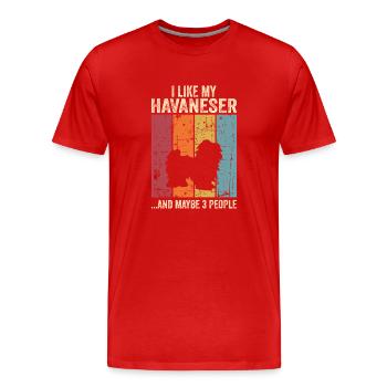 Havaneser Hund Dog Hundehalter - Männer Premium Bio T-Shirt - Rot - Vorne - Damien (186cm)