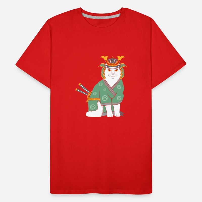Neko Samurai Funny Men's Premium Organic T-Shirt
