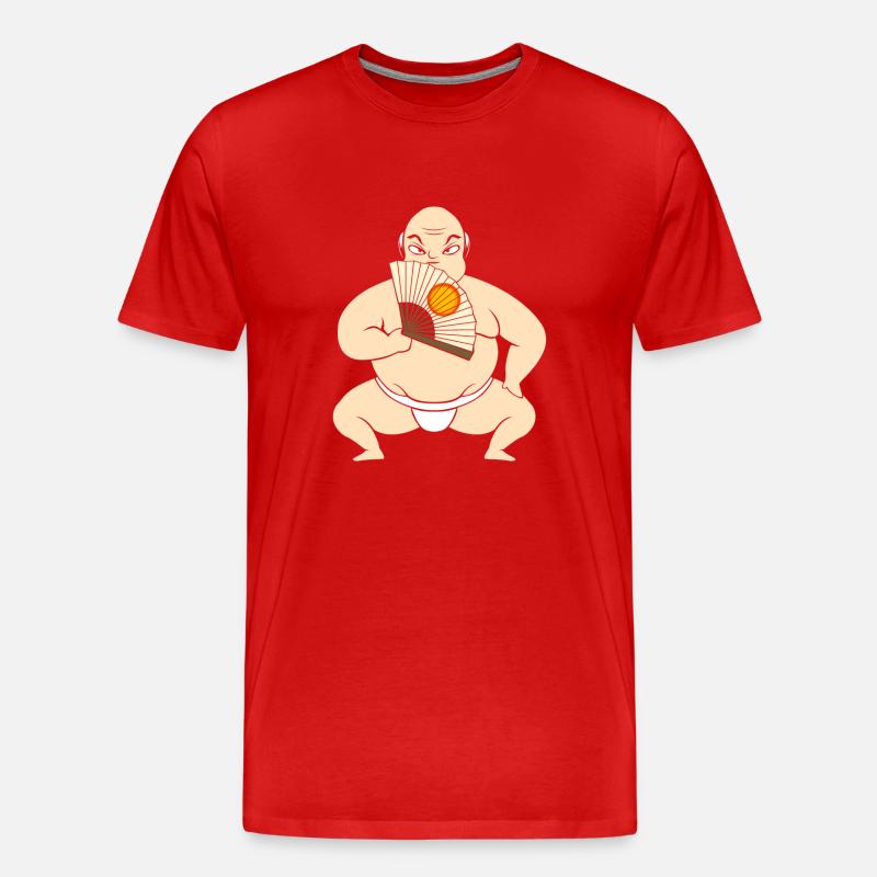 Samurai Funny Fun Naked - Männer Premium Bio T-Shirt - Rot