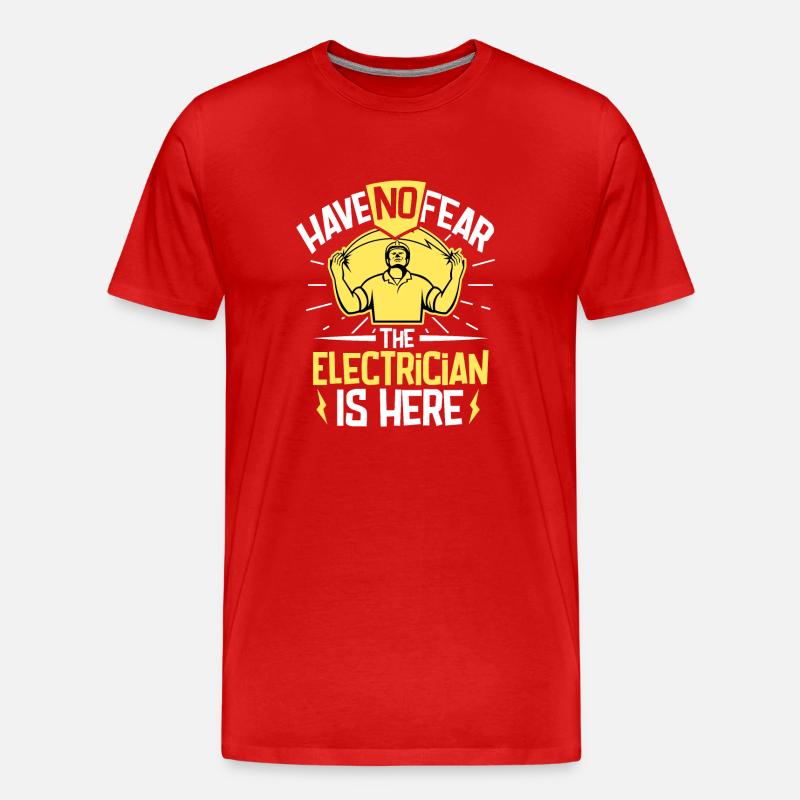 Elektriker Elektroingenieur Lineman Electrical - Männer Premium Bio T-Shirt - Rot