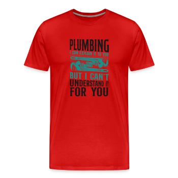 Plomberie Plombier Plomberie Vintage Plomberie - T-shirt bio Premium Homme - rouge - Devant - Damien (186cm)