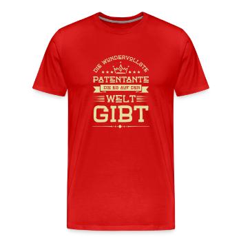 Beste Patentante der Welt - Männer Premium Bio T-Shirt - Rot - Vorne - Damien (186cm)