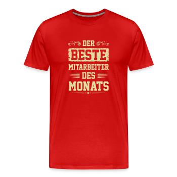 Mitarbeiter des Monats - Männer Premium Bio T-Shirt - Rot - Vorne - Damien (186cm)