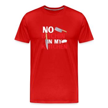 Chef Cook Kitchen Restaurant Knives Cookout - Men's Premium Organic T-Shirt - red - Front - Damien (186cm)