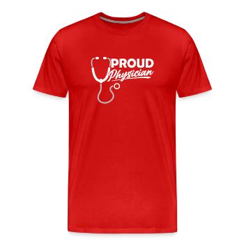 Stolzer Arzt Medizin Doktor Mediziner Beruf - Männer Premium Bio T-Shirt - Rot - Vorne - Damien (186cm)