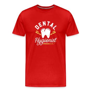 Hygiénistes dentaires Équipe de dentistes Hygiène dentaire - T-shirt bio Premium Homme - rouge - Devant - Damien (186cm)