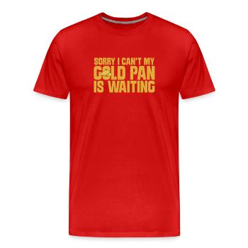 Chercheurs d’or Mines d’or Mines d’or Orpaillage Mine d’or - T-shirt bio Premium Homme - rouge - Devant - Damien (186cm)