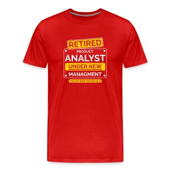 Retraite des analystes de produits - T-shirt bio Premium Homme - rouge - Devant - Damien (186cm)