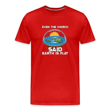 Théorie de la Terre plate Terre plate Armée de la Terre plate Terre - T-shirt bio Premium Homme - rouge - Devant - Damien (186cm)