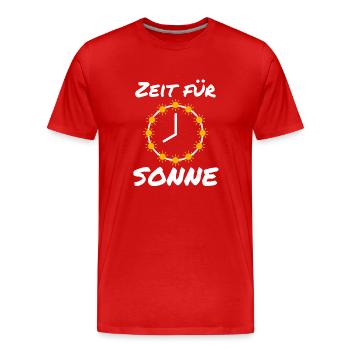Zeit für Sonne Sommer Sonnenschein Strand - Männer Premium Bio T-Shirt - Rot - Vorne - Damien (186cm)