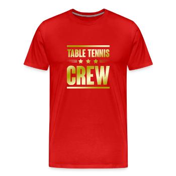 Table Tennis Crew - Männer Premium Bio T-Shirt - Rot - Vorne - Damien (186cm)
