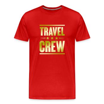 Travel Crew - Männer Premium Bio T-Shirt - Rot - Vorne - Damien (186cm)