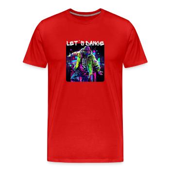 Mann in Graffiti-Look tanzt in Disco 1 - Männer Premium Bio T-Shirt - Rot - Vorne - Damien (186cm)