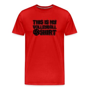 Volleyball volley servir joueur de volley-ball - T-shirt bio Premium Homme - rouge - Devant - Damien (186cm)