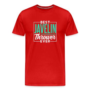 Meilleur lanceur de javelot de tous les temps Lancer de javelot - T-shirt bio Premium Homme - rouge - Devant - Damien (186cm)