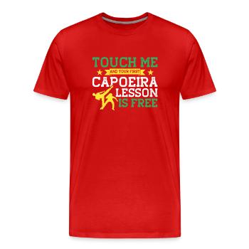 Capoeira Cadeau Brésil Arts Martiaux Capoeira - T-shirt bio Premium Homme - rouge - Devant - Damien (186cm)