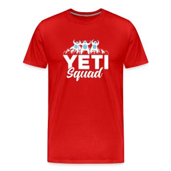 Escouade Yeti - T-shirt bio Premium Homme - rouge - Devant - Damien (186cm)