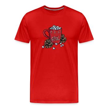 Becher Heiße Schokolade - Männer Premium Bio T-Shirt - Rot - Vorne - Damien (186cm)