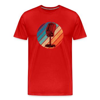 Karaoke Singer Microphone Vocalist - Männer Premium Bio T-Shirt - Rot - Vorne - Damien (186cm)