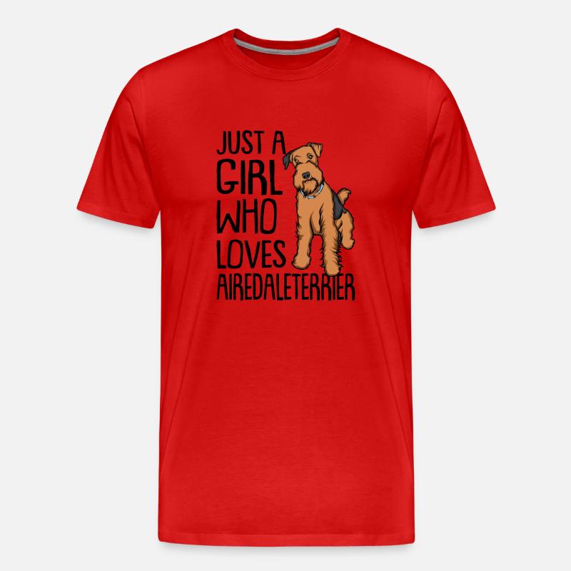 Airedaleterrier - Männer Premium Bio T-Shirt - Rot