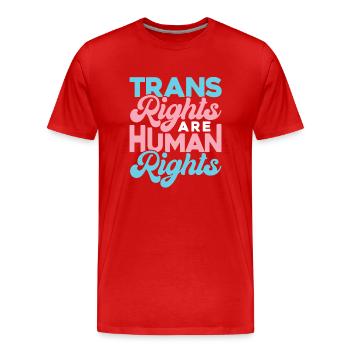 Les droits des transgenres sont des droits humains - T-shirt bio Premium Homme - rouge - Devant - Damien (186cm)
