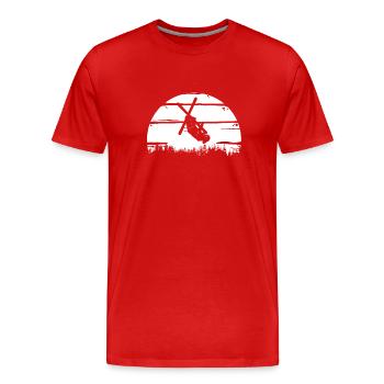 Skifahrer Trick - Berge - Wintersport - Sprung - Männer Premium Bio T-Shirt - Rot - Vorne - Damien (186cm)