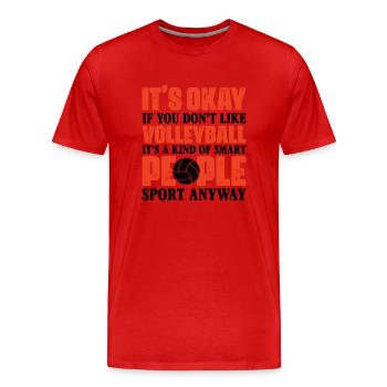 Volleyball Volley Aufschlag Volleyballspieler - Männer Premium Bio T-Shirt - Rot - Vorne - Damien (186cm)